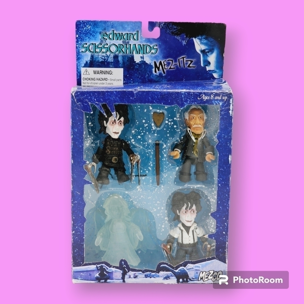 Edward Scissorhands Mez-itz 4 Pack Toy Figure Set Mezco Toyz RARE